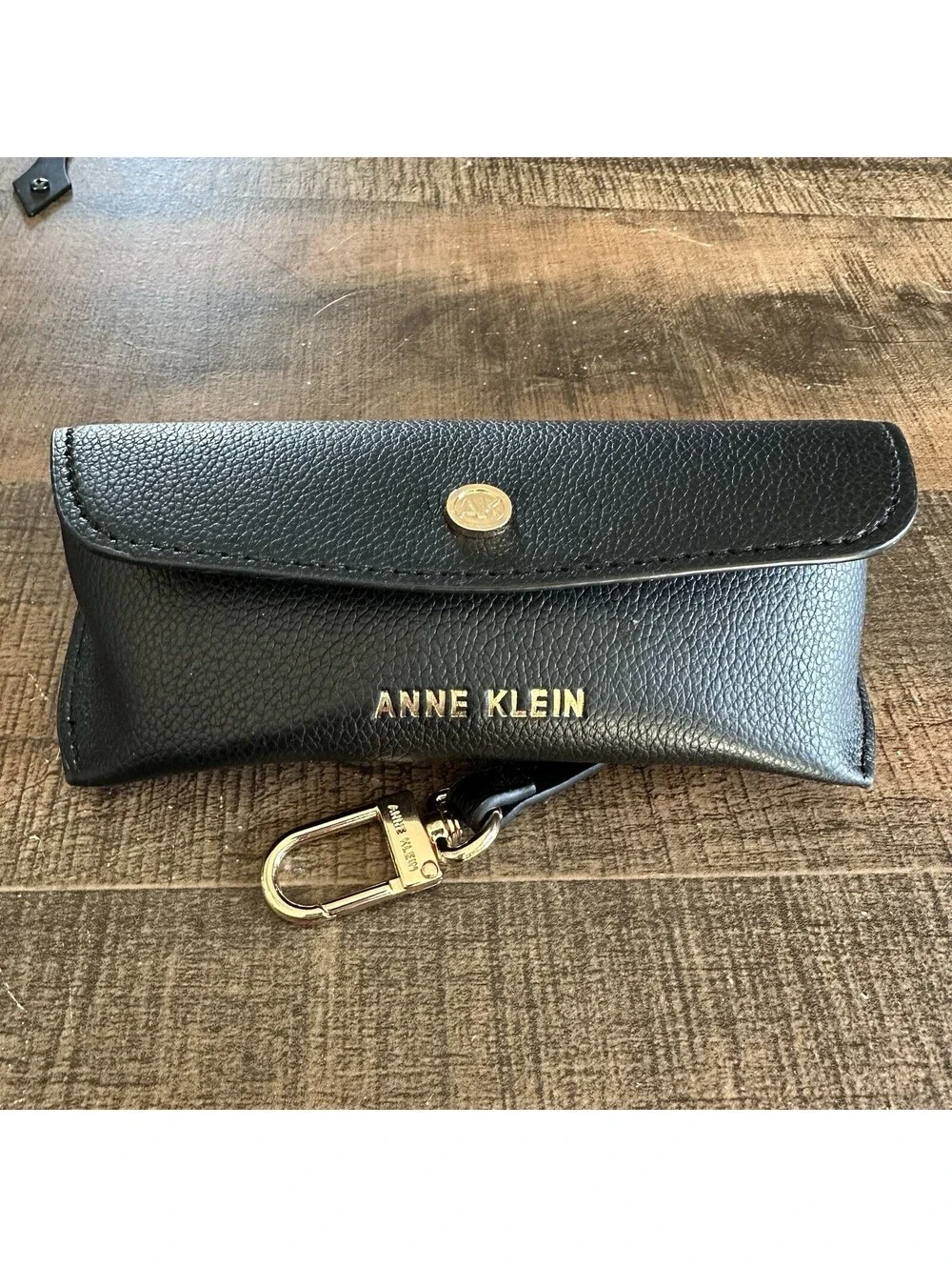 Anne Klein Black Wristlet and Glasses Case Set